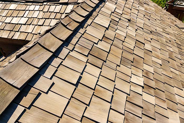 Closeup of home with wood shakes in Denver